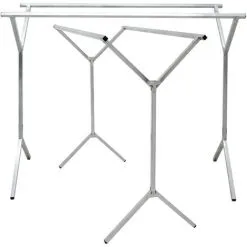 Portant Eyepower 100% Métal | Portable Polyvalent | 2 Barres Pliantes | Penderie à Vêtement 150 Cm Long | Argenté - Silber -EYEPOWER Soldes Magasin 10973912 4