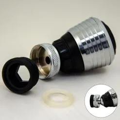 EYEPOWER Aérateur De Robinet Pivotant 360° | Economiseur D'Eau | 2 Jets | Compatible Filetage M22 / M24 | Différentes Dimensions - Schwarz -EYEPOWER Soldes Magasin 10974063 3