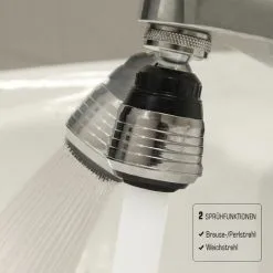 EYEPOWER Aérateur De Robinet Pivotant 360° | Economiseur D'Eau | 2 Jets | Compatible Filetage M22 / M24 | Différentes Dimensions - Schwarz -EYEPOWER Soldes Magasin 10974063 5