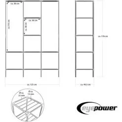 Eyepower Meuble De Rangement 178x128x44,5 Cm Avec 2 Portants Et 8 étagères Métal - Silber 9 Eyepower Meuble De Rangement 178x128x44,5 Cm Avec 2 Portants Et 8 étagères Métal - Silber -EYEPOWER Soldes Magasin 10974188 5
