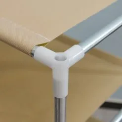 Eyepower Porte-chaussures 77x63x30cm Range 15 Paires Chaussures Modulaire Moderne En Acier Galvanisé Argenté 5 étagères En Toile Oxford 600D Beige - Beige -EYEPOWER Soldes Magasin 10974189 5