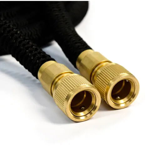 Eyepower Tuyau Pour Arroser élastique | Magic Hose Extensible 3 Fois Sa Longueur De 7,5m à 22,5m + Pistolet D'Arrosage | Connecteurs En Laiton | Noir - Schwarz 4 Eyepower Tuyau Pour Arroser élastique | Magic Hose Extensible 3 Fois Sa Longueur De 7,5m à 22,5m + Pistolet D'Arrosage | Connecteurs En Laiton | Noir - Schwarz – Image 4