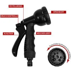 Eyepower Tuyau Pour Arroser élastique | Magic Hose Extensible 3 Fois Sa Longueur De 7,5m à 22,5m + Pistolet D'Arrosage | Connecteurs En Laiton | Noir - Schwarz 9 Eyepower Tuyau Pour Arroser élastique | Magic Hose Extensible 3 Fois Sa Longueur De 7,5m à 22,5m + Pistolet D'Arrosage | Connecteurs En Laiton | Noir - Schwarz -EYEPOWER Soldes Magasin 10974194 5