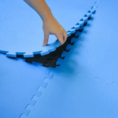 Eyepower Tapis Puzzle De Fitness 90x90cm Incl Embouts Extensible Protection Sol De Sport En Mousse EVA épais 12mm Bleu - Blau 5 Eyepower Tapis Puzzle De Fitness 90x90cm Incl Embouts Extensible Protection Sol De Sport En Mousse EVA épais 12mm Bleu - Blau – Image 5