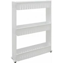 Eyepower Étagère Roulante Pour Cuisine Salle De Bains En Plastique Blanc - Weiss