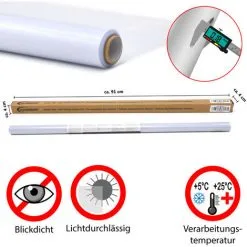 Eyepower Film Pour Fenêtre 90x200cm Autoadhésive Statique Verre Dépoli Glace - Weiss -EYEPOWER Soldes Magasin 10974296 3