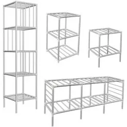 EYEPOWER Étagère De Rangement Fura 128x44,5x178 Cm - Silber -EYEPOWER Soldes Magasin 10974314 4