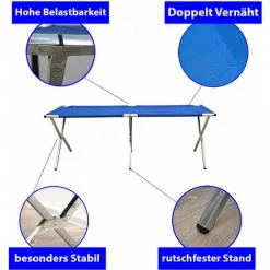 EYEPOWER Table De Vente Mobile 205x67x70cm Stand De Vente Pliable Table De Foire Bleue - Blau -EYEPOWER Soldes Magasin 10974345 3