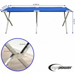 EYEPOWER Table De Vente Mobile 205x67x70cm Stand De Vente Pliable Table De Foire Bleue - Blau -EYEPOWER Soldes Magasin 10974345 4