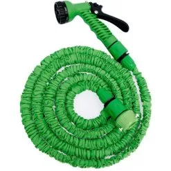 Eyepower Tuyau D'Arrosage Élastique 2,5m-7m Incl Pistolet D'arrosage 7 Jets Tuyau D'Irrigation Pour Irriguer Le Jardin Arroser Les Plantes - Grün