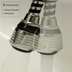 EYEPOWER Aérateur De Robinet Pivotant 360° | Tuyau 12 Cm Long | Economiseur D'Eau | 2 Jets | Compatible Filetage M22 / M24 - Schwarz -EYEPOWER Soldes Magasin 10977898 5