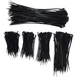 Eyepower 500 Serre-Câbles | En 5 Longueurs Différentes 100mm 120mm 150mm 200mm 300mm | 100 Attache-Câbles Pour Chacune Des Longueurs | Attache-Fils En Nylon Noir