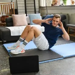 Eyepower Tapis Puzzle De Fitness 90x90cm Protection Sol De Sport En Mousse EVA épais 40mm Extensible Réversible Noir Bleu - Blau -EYEPOWER Soldes Magasin 10978072 4