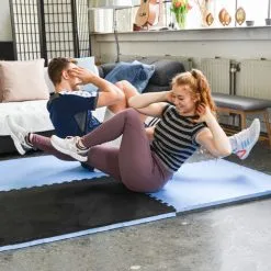 Eyepower Tapis Puzzle De Fitness 90x90cm Protection Sol De Sport En Mousse EVA épais 40mm Extensible Réversible Noir Bleu - Blau -EYEPOWER Soldes Magasin 10978072 5