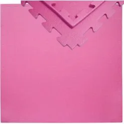 Eyepower Tapis Puzzle De Fitness 90x90cm Incl Embouts Extensible Protection Sol De Sport En Mousse EVA épais 12mm Rose - Pink