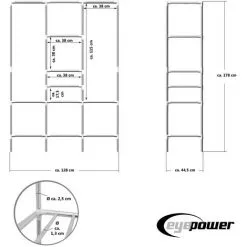 EYEPOWER Étagère De Rangement Ceder 128x44,5x178 Cm - Silber -EYEPOWER Soldes Magasin 10978125 3