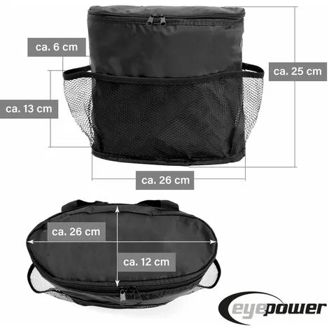 Eyepower Sac De Rangement Isotherme 25x26x12cm à Accrocher Au Siège-auto Noir - Schwarz 3 Eyepower Sac De Rangement Isotherme 25x26x12cm à Accrocher Au Siège-auto Noir - Schwarz – Image 3