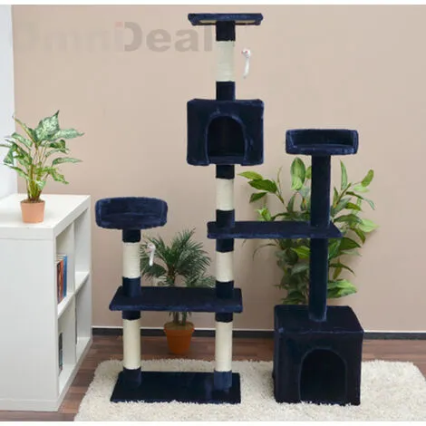 EYEPOWER Arbre à Chat En Peluche Sisal Bleu 160 Cm Avec Réel Sisal 2 EYEPOWER Arbre à Chat En Peluche Sisal Bleu 160 Cm Avec Réel Sisal – Image 2