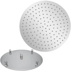 EYEPOWER Pomme De Douche Fixe | Rond 50Ø Cm Effet Pluie | Orientable Extra-plat | Pommeau De Douche En Acier Inoxydable Et Silicone Anti-calcaire | Design Moderne Brillant