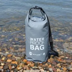 Eyepower Sac Étanche 20 Litres 100% Imperméable à L'eau Pluie Sacoche Waterproof 37x60cm Dry Bag Hermétique 20L Pour Camping Randonnée Canotage Gris - Grau -EYEPOWER Soldes Magasin 11947281 5