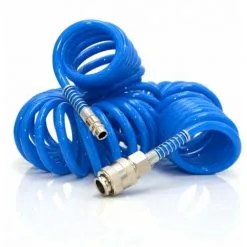 EYEPOWER 7.5m Tuyau D'Air Comprimé 1/4" 10 Bar PU Tuyau Spirale Flexible Pour Compresseur - Blau