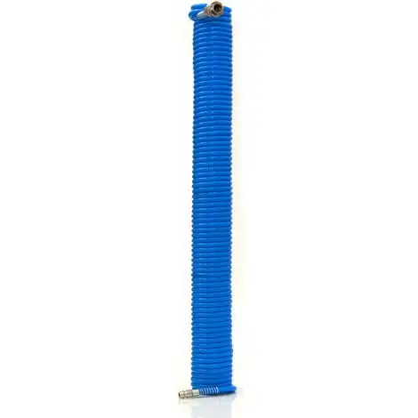 EYEPOWER 15m Tuyau D'Air Comprimé 1/4" 10 Bar PU Flexible Tuyau Spirale Pour Compresseur - Blau 1 EYEPOWER 15m Tuyau D'Air Comprimé 1/4" 10 Bar PU Flexible Tuyau Spirale Pour Compresseur - Blau