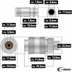 EYEPOWER 15m Tuyau D'Air Comprimé 1/4" 10 Bar PU Flexible Tuyau Spirale Pour Compresseur - Blau 8 EYEPOWER 15m Tuyau D'Air Comprimé 1/4" 10 Bar PU Flexible Tuyau Spirale Pour Compresseur - Blau -EYEPOWER Soldes Magasin 12165879 4