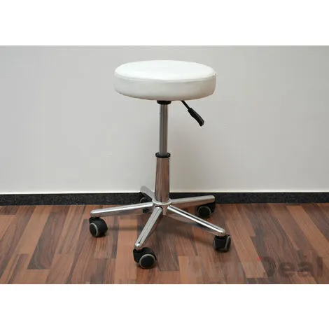 Eyepower Tabouret De Travail MST-403 Chaise Pivotante 360° Réglable En Hauteur Siège Rembourré Avec Roulettes | Poids Supporté 120 Kg | Idéal Pour Coiffeur Esthéticien Cabinet Médical | Blanc 2 Eyepower Tabouret De Travail MST-403 Chaise Pivotante 360° Réglable En Hauteur Siège Rembourré Avec Roulettes | Poids Supporté 120 Kg | Idéal Pour Coiffeur Esthéticien Cabinet Médical | Blanc – Image 2