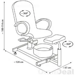EYEPOWER 13044 EPR-MPS-100 Fauteuil De Pédicure Noir -EYEPOWER Soldes Magasin 12736456 5