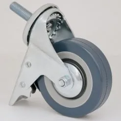 Roue 75mm Pivotante 360° Avec Frein | Montage Avec Tige Filetée M10 | Roulette En Nylon De Eyepower Pour Bricolage | Argenté -EYEPOWER Soldes Magasin 12736472 3