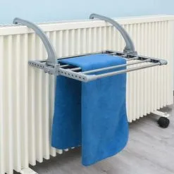Eyepower Étendoir Séchoir à Linge Pliant 47x32x20,5cm à Accrocher Sur Le Radiateur Fenêtre Bain Pour étendre Sécher Lessive Vêtements Mouillées Acier Inox -EYEPOWER Soldes Magasin 12736504 5