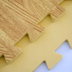 Tapis Puzzle De Sol Eyepower En Mousse EVA | 4 Carrés 60x60cm + 8 Cadres Extensible | Idéal Pour Marcher Pieds Nus S'allonger Décor Aires De Jeux Enfants Gymnastique Gym Yoga Judo Isolant Thermique Acoustique | Couleur Parquet En Bois Marron Clair - Hellb -EYEPOWER Soldes Magasin 12952293 3