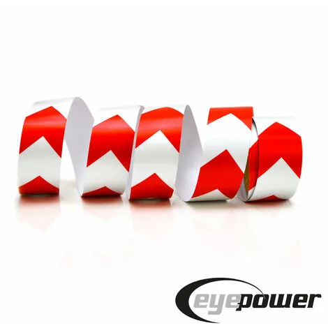 EYEPOWER Bande De Sécurité 5m X 5cm Rétroréfléchissante Autocollante Rouleau Rouge Blanc - Rot 2 EYEPOWER Bande De Sécurité 5m X 5cm Rétroréfléchissante Autocollante Rouleau Rouge Blanc - Rot – Image 2