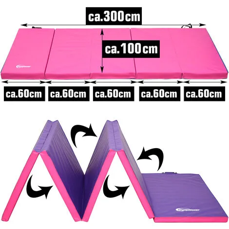 EYEPOWER Matelas De Sport Moelleux 300*100*5cm Rose/aubergine - Pink 2 EYEPOWER Matelas De Sport Moelleux 300*100*5cm Rose/aubergine - Pink – Image 2