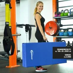 Eyepower Matelas D'entrainement RG20 200x100x5cm épais Pliant Portable Bleu-Noir - Blau -EYEPOWER Soldes Magasin 19577658 3