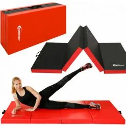 Eyepower Matelas D'entrainement RG20 200x100x8cm épais Pliant Portable Rouge-Noir - Rot