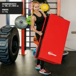 Eyepower Matelas D'entrainement RG20 200x100x8cm épais Pliant Portable Rouge-Noir - Rot -EYEPOWER Soldes Magasin 19577664 3