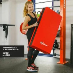 Eyepower Matelas D'entrainement RG20 200x100x5cm épais Pliant Portable Rouge-Noir - Rot -EYEPOWER Soldes Magasin 20236069 3