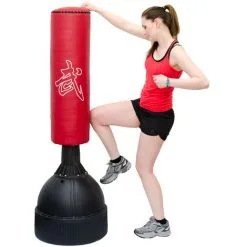 Eyepower Sac De Frappe Sur Pied Autoportant | 160 Cm De Haut | Sac Lourd De Boxe Arts Martiaux Kick Boxing Combat Entraînement Pour Adultes Avec Support De Sol | Rouge Noir - Rot -EYEPOWER Soldes Magasin 30564357 3