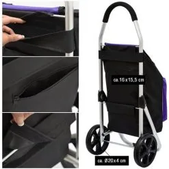 EYEPOWER Chariot De Courses En Aluminium Lilas - Lila -EYEPOWER Soldes Magasin 30606660 3