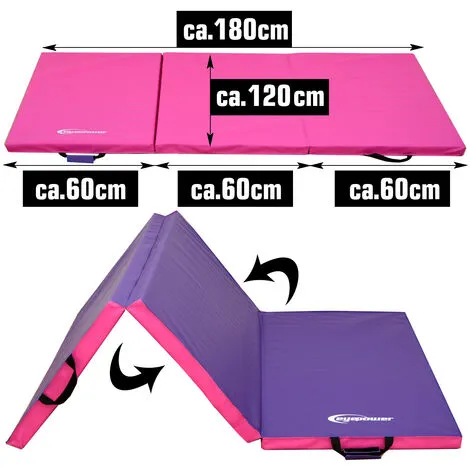 EYEPOWER Matelas De Sport 180*120*5cm Rose/aubergine - Pink 2 EYEPOWER Matelas De Sport 180*120*5cm Rose/aubergine - Pink – Image 2