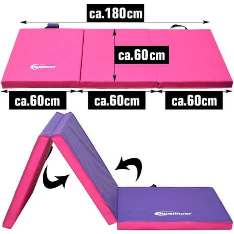EYEPOWER Matelas De Sport 180*60*5cm Rose/aubergine - Pink 2 EYEPOWER Matelas De Sport 180*60*5cm Rose/aubergine - Pink – Image 2
