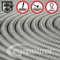 Eyepower Tuyau Arrosage Jardin 7,5m Sans Pli Acier Nettoyage Inoxydable Flexible - Silber -EYEPOWER Soldes Magasin 49704294 5