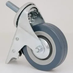 4 Roues 75mm Pivotantes 360° Avec Frein | Montage Avec Tige Filetée M10 | Roulettes En Nylon De Eyepower Pour Bricolage | Argenté -EYEPOWER Soldes Magasin 49704370 4