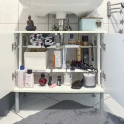 Eyepower Étagère Verticale D'évier 39-67 Cm Râtelier à Tubes Télescopiques Blanc - Weiss -EYEPOWER Soldes Magasin 49704802 3