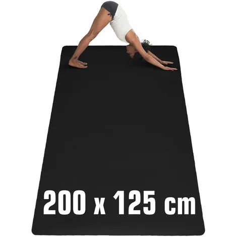 EYEPOWER 200x125 Grand Tapis De Sport - 6mm TPE Antidérapant - Tapis De Yoga Fitness XXL - Schwarz 1 EYEPOWER 200x125 Grand Tapis De Sport - 6mm TPE Antidérapant - Tapis De Yoga Fitness XXL - Schwarz