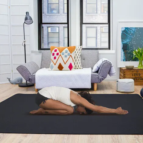 EYEPOWER 200x125 Grand Tapis De Sport - 6mm TPE Antidérapant - Tapis De Yoga Fitness XXL - Schwarz 2 EYEPOWER 200x125 Grand Tapis De Sport - 6mm TPE Antidérapant - Tapis De Yoga Fitness XXL - Schwarz – Image 2