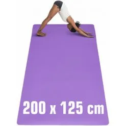 EYEPOWER 200x125 Grand Tapis De Sport - 6mm TPE Antidérapant - Tapis De Yoga Fitness XXL - Aubergine