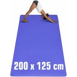 EYEPOWER 200x125 Grand Tapis De Sport - 6mm TPE Antidérapant - Tapis De Yoga Fitness XXL - Violett
