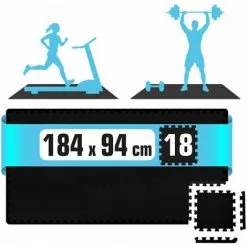 EYEPOWER 18 Tapis De Protection Du Sol - 30x30 Dalles En Mousse EVA Pour Salle De Sport - Schwarz